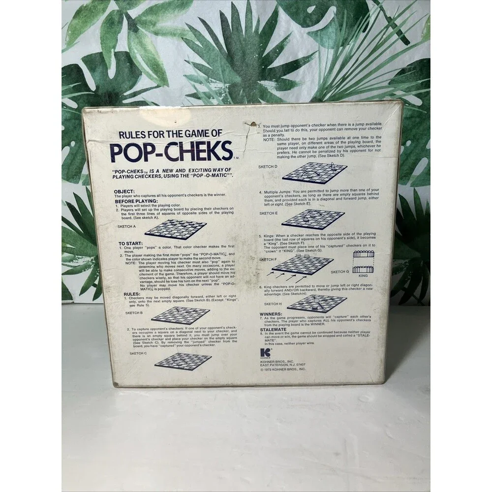 Pop-O-Matic Pop-Cheks Kohner 1973 Board Game no.301 Vintage RARE SEALED